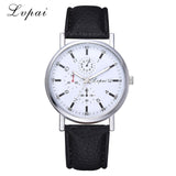 Black Leather Mens Watch