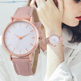 Pink Leather Womens Watch